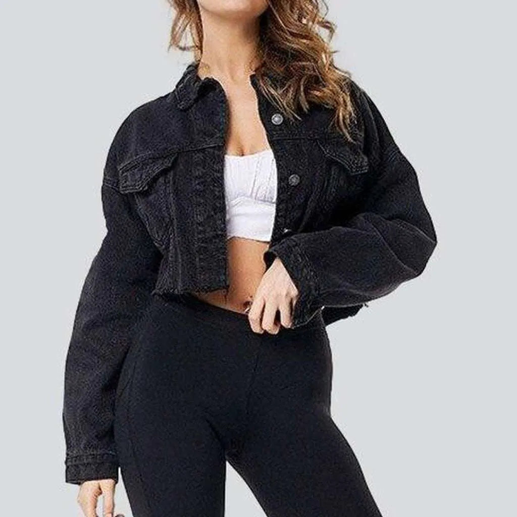 Short black jeans jacket | Jeans4you.shop