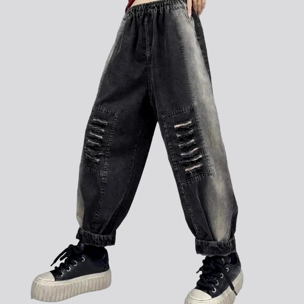 Side-bands distressed denim pants
 for ladies | Jeans4you.shop