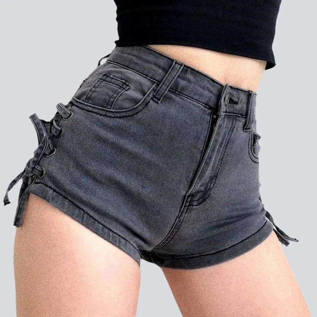 Skinny shorts with side drawstrings | Jeans4you.shop