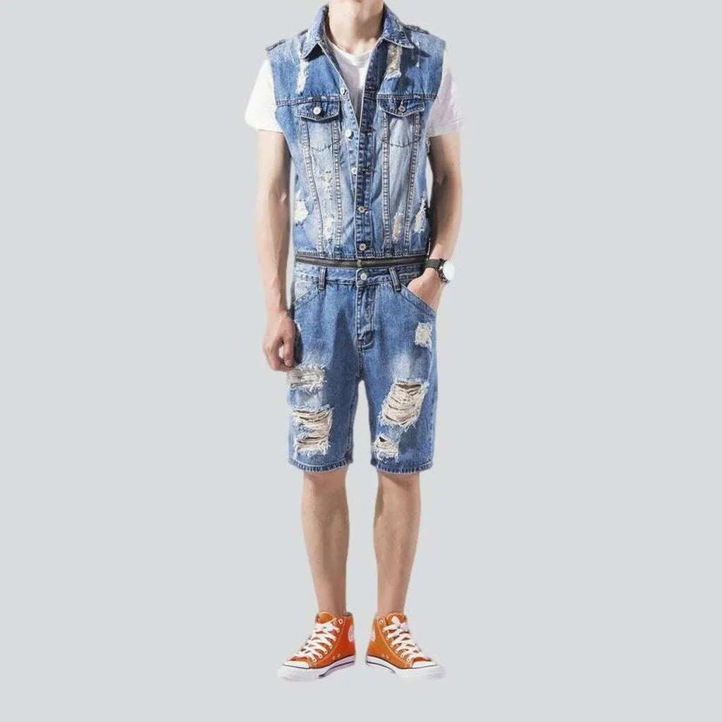 Sleeveless overall shorts for men | Jeans4you.shop