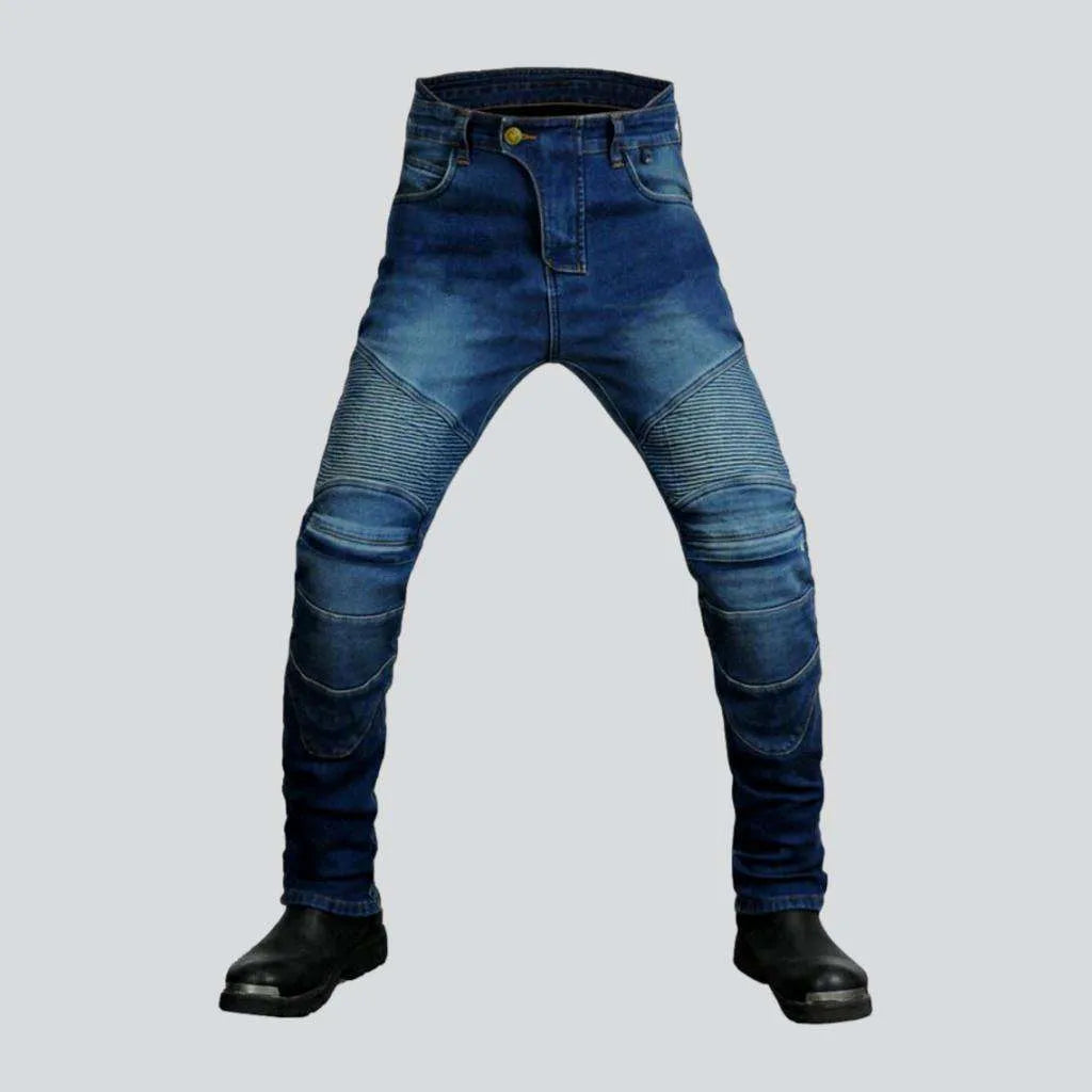 Slim mid-waist motorcycle jeans
 for men | Jeans4you.shop