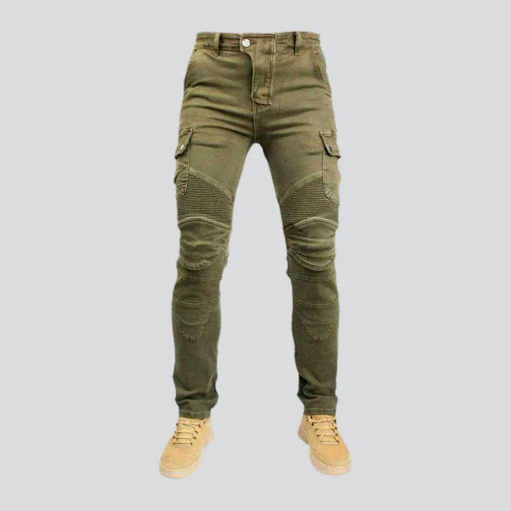 Slim wear-resistant men's moto jeans | Jeans4you.shop