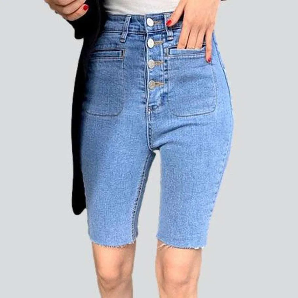 Straight pocket buttoned denim shorts | Jeans4you.shop
