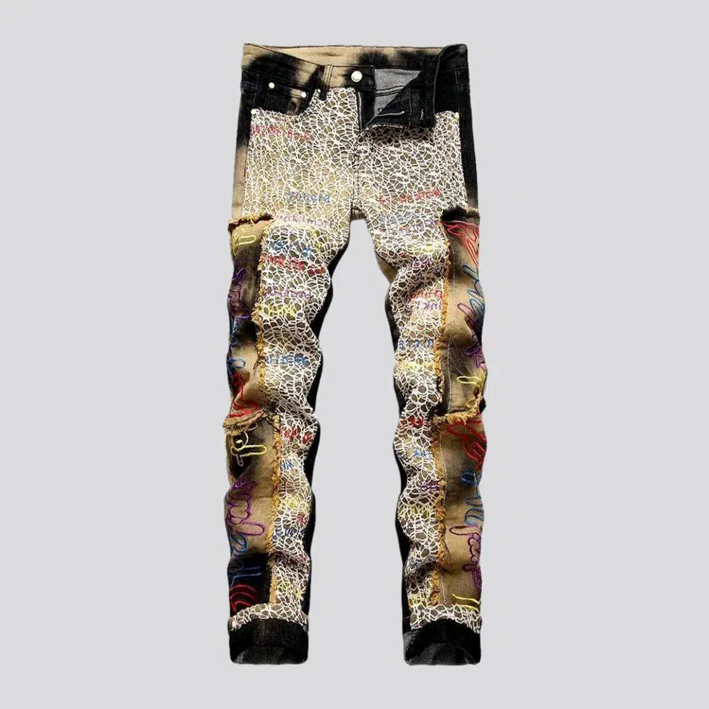 Street men's embroidered jeans | Jeans4you.shop