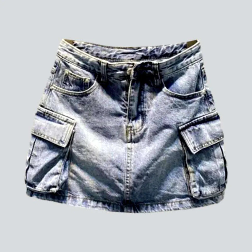 Stylish cargo mini denim skort | Jeans4you.shop