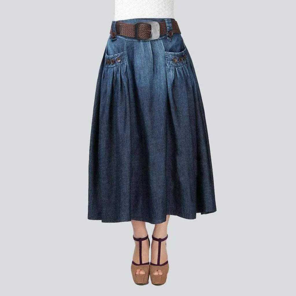 Summer flare long jeans skirt | Jeans4you.shop