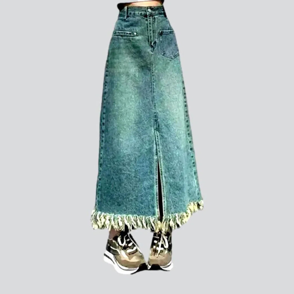 Vintage high-waist denim skirt | Jeans4you.shop