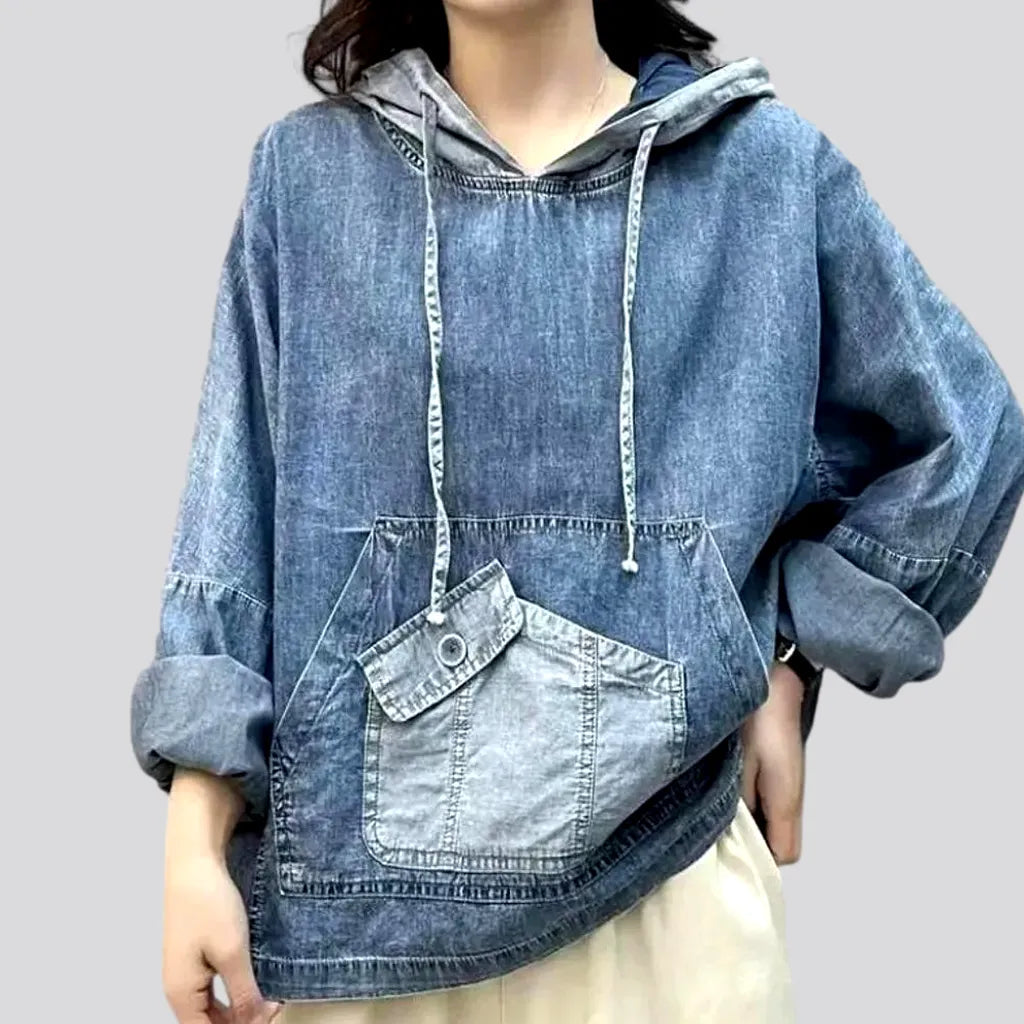 Vintage hooded women's denim jacket | Jeans4you.shop