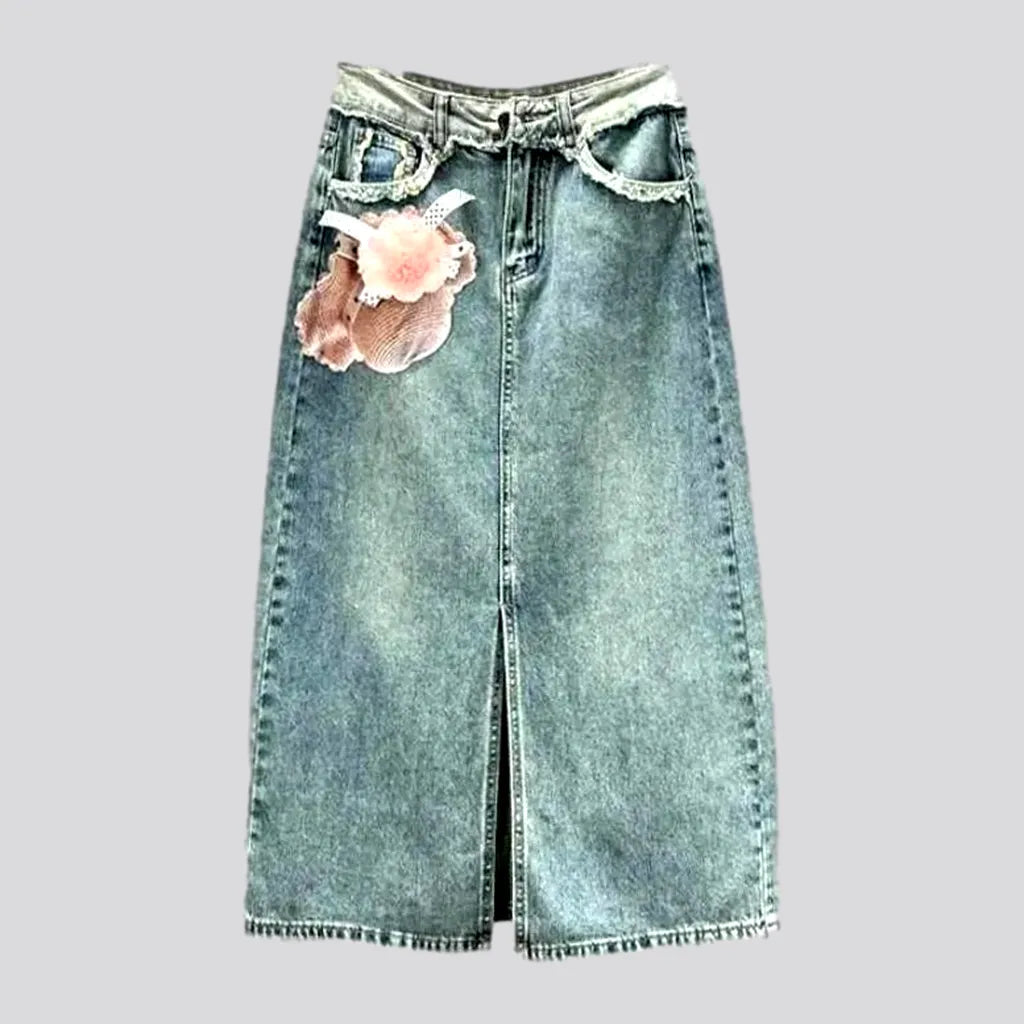 Vintage light-wash denim skirt | Jeans4you.shop