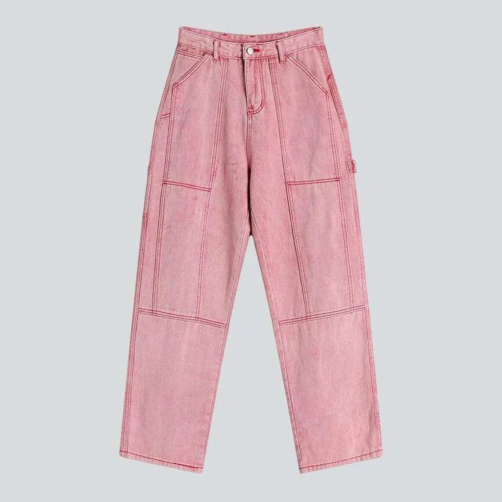 Vintage pink women's baggy jeans | Jeans4you.shop