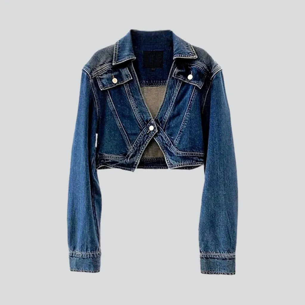 Vintage v-neck jean jacket
 for ladies | Jeans4you.shop
