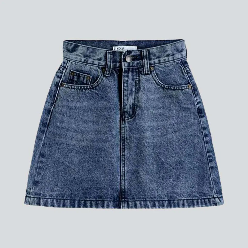 Vintage whiskered mini denim skirt | Jeans4you.shop
