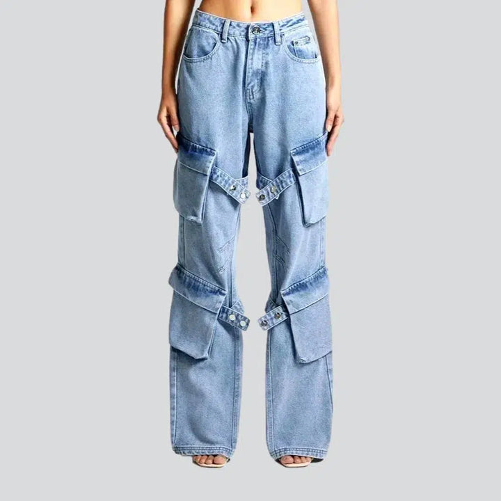 Voluminous multi-cargo jeans
 for women | Jeans4you.shop