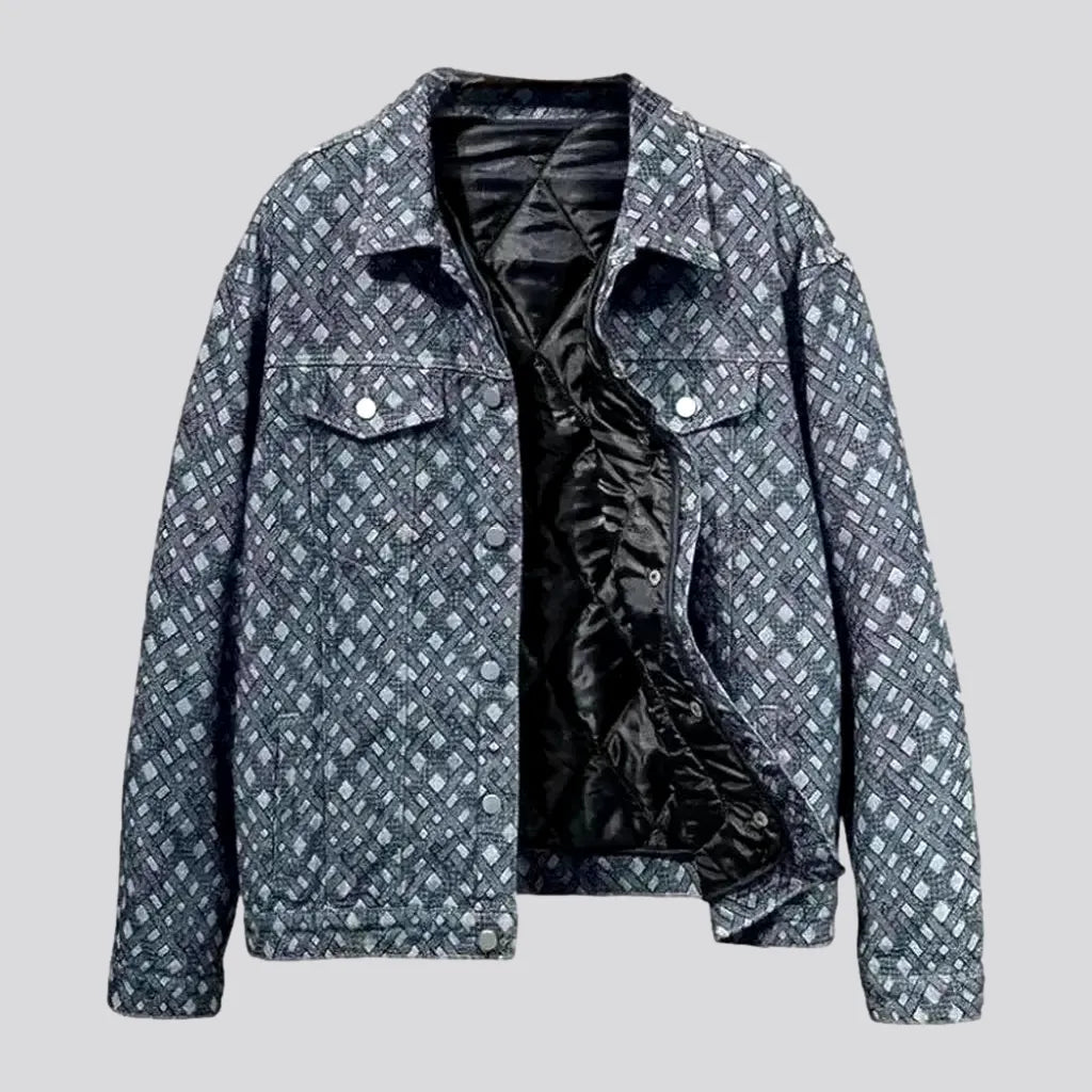 Warm embroidered denim jacket | Jeans4you.shop