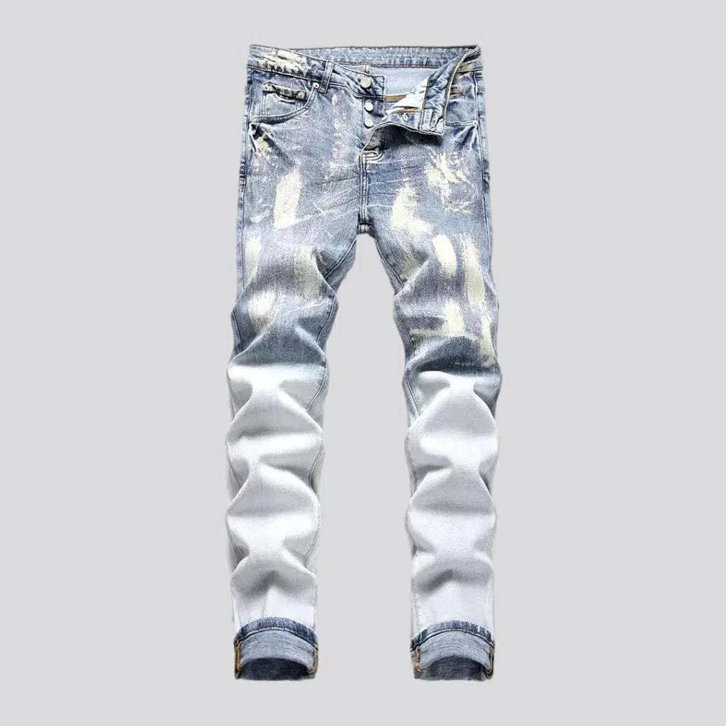 White-stains men's mid-waist jeans | Jeans4you.shop