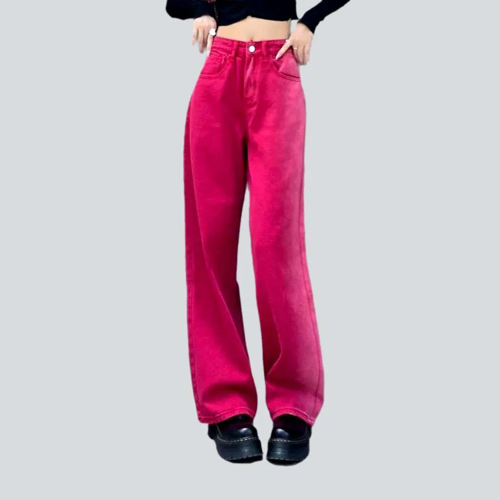 Wide-leg pink women's jeans | Jeans4you.shop