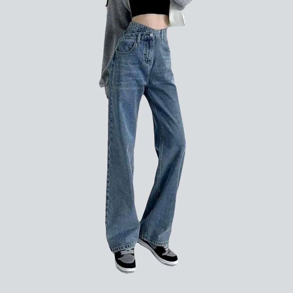 Wide-leg women's stonewashed jeans | Jeans4you.shop