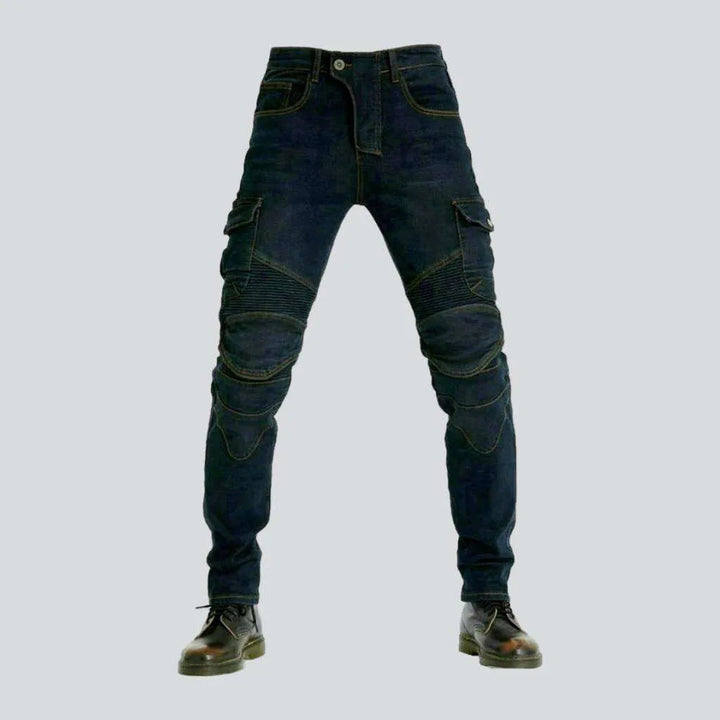 Winter dark men's biker jeans | Jeans4you.shop