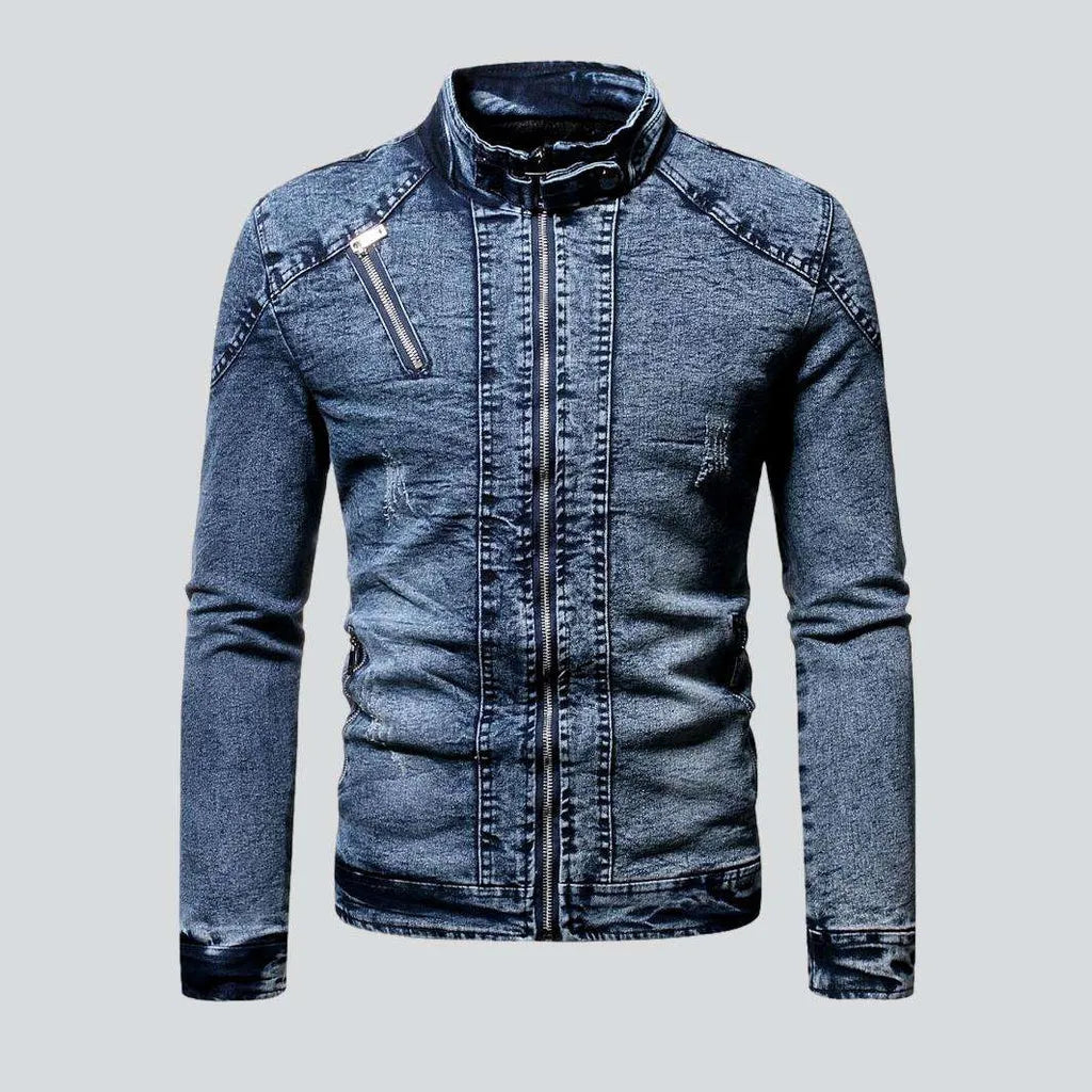 Winter men's moto denim jacket | Jeans4you.shop