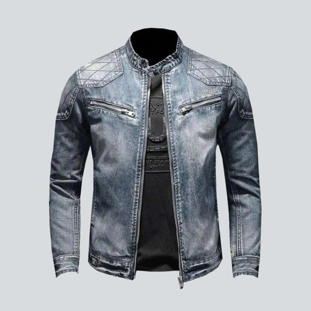 Winter vintage biker denim jacket | Jeans4you.shop