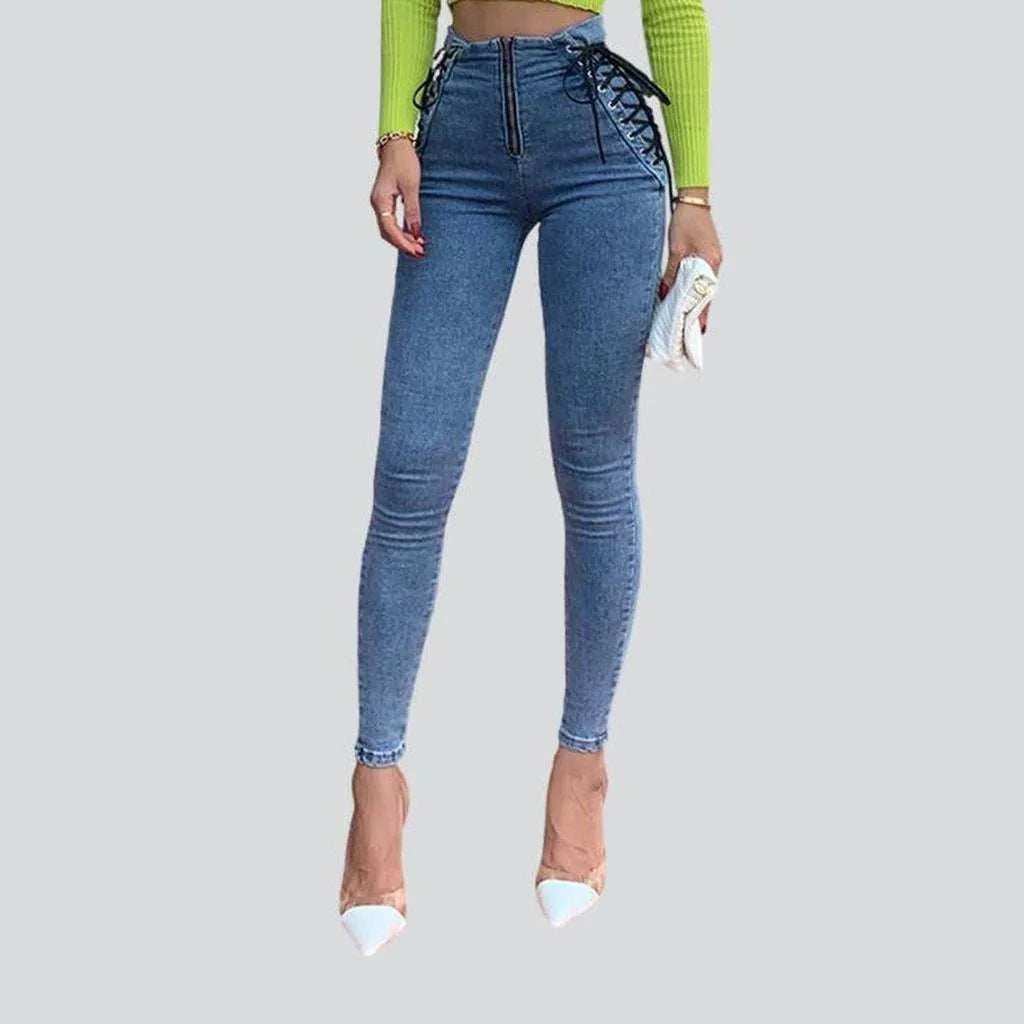 Women's skinny jeans with drawstrings | Jeans4you.shop