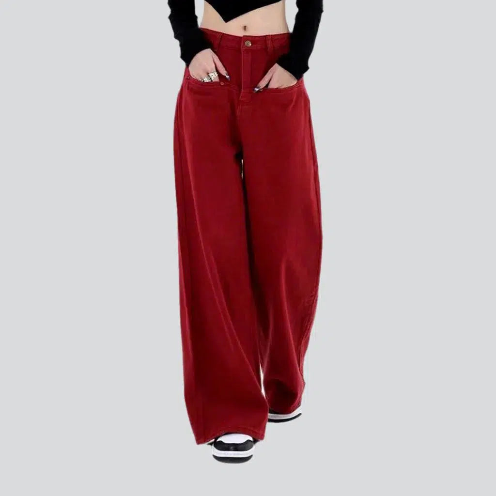 Y2k red jeans
 for ladies | Jeans4you.shop