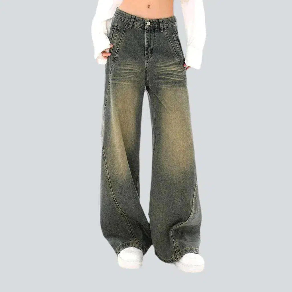Y2k sanded jeans
 for ladies | Jeans4you.shop