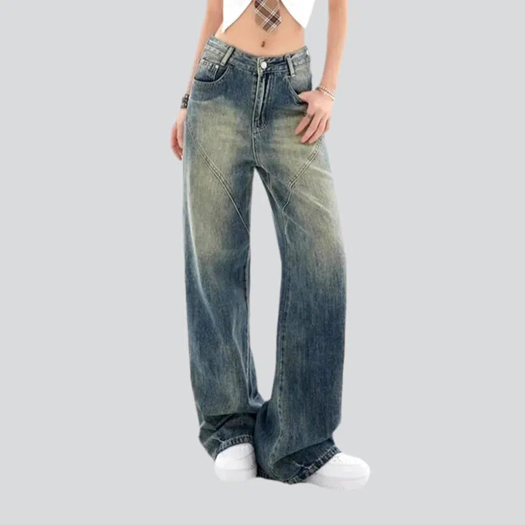 Y2k yellow cast jeans
 for women | Jeans4you.shop