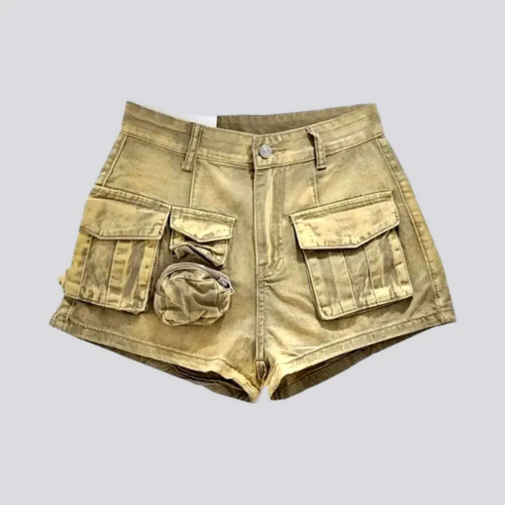 Yellow denim shorts
 for ladies | Jeans4you.shop