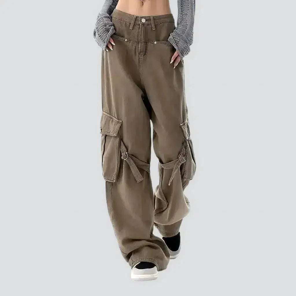 Zipper-button women's cargo jeans | Jeans4you.shop