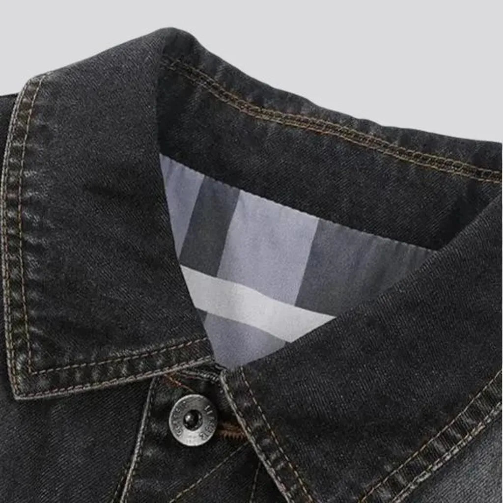 Sanded slim-fit men's jean jacket