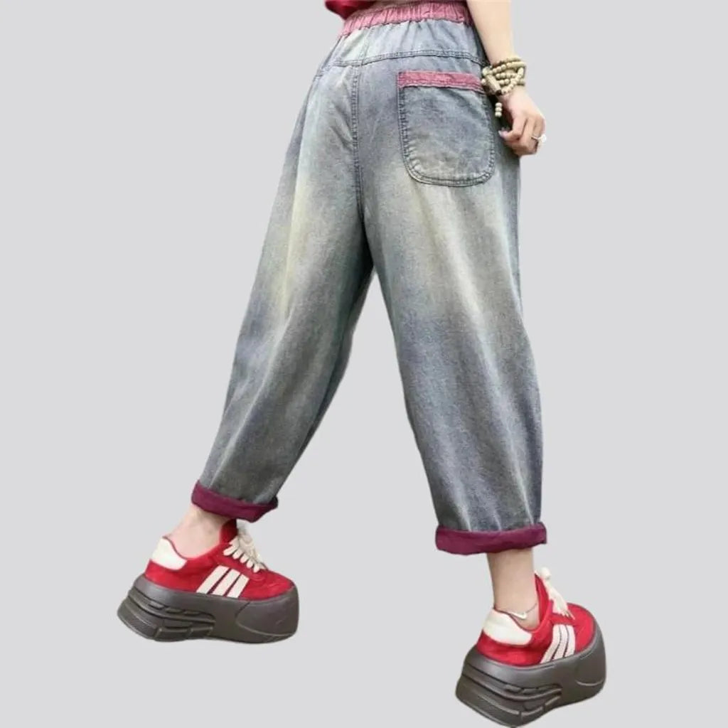 Street high-waist women's jean pants