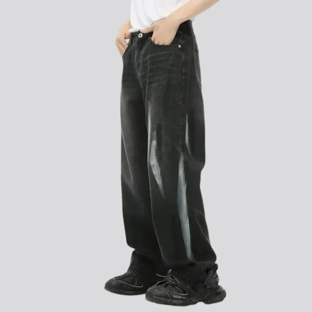 Sanded vintage fit men's jeans