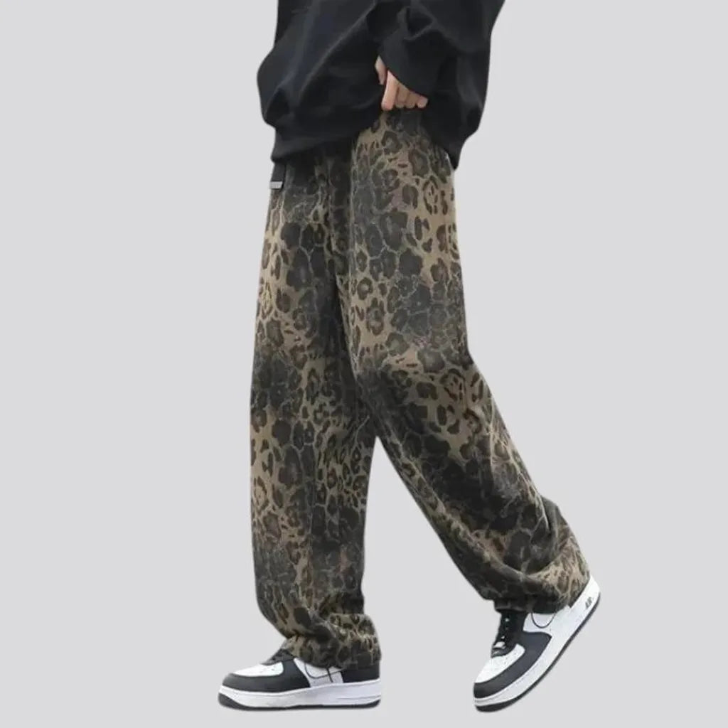 Multicolor street style men's jean trousers