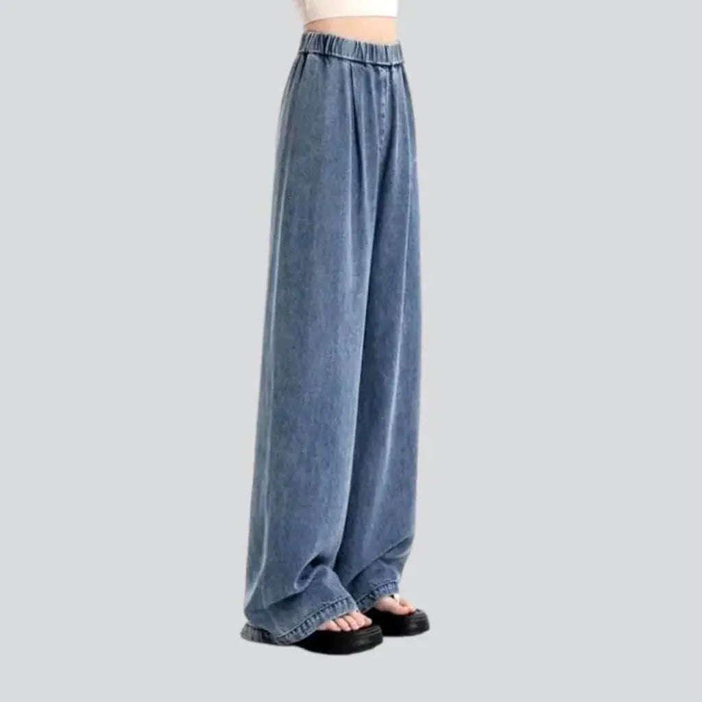 Floor-length women's soft jeans