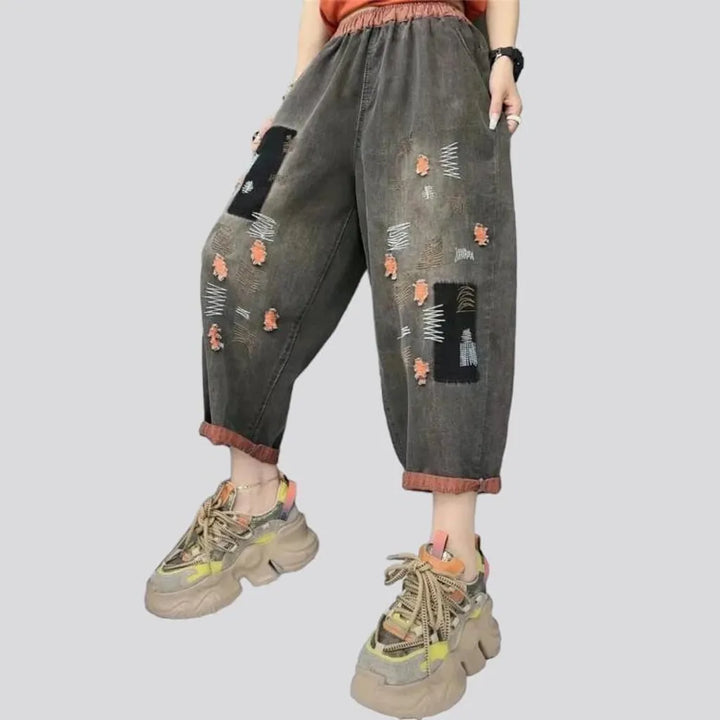 Street high-waist women's jean pants