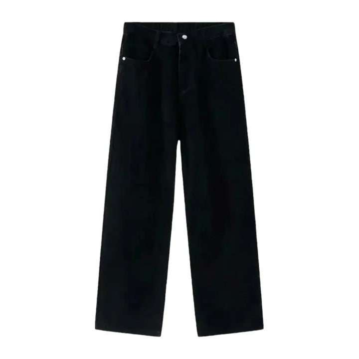 90s Fashion Street Style Men's Jeans - Black