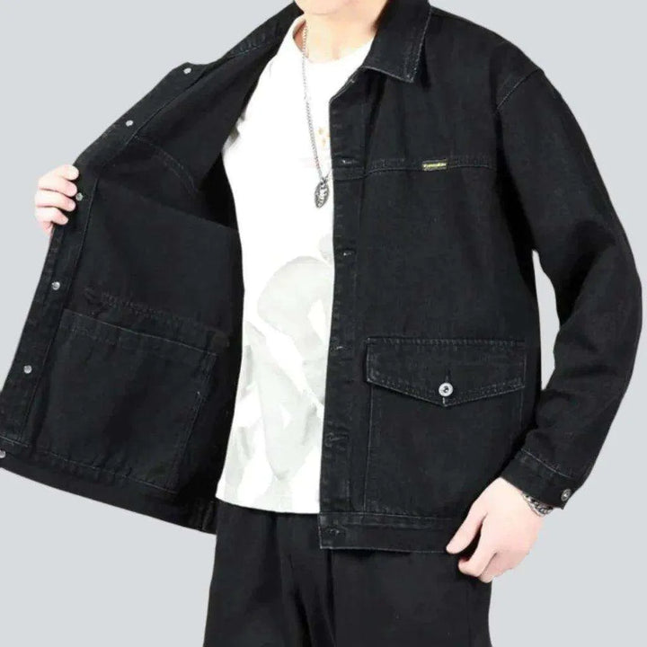 Oversized side pocket denim jacket