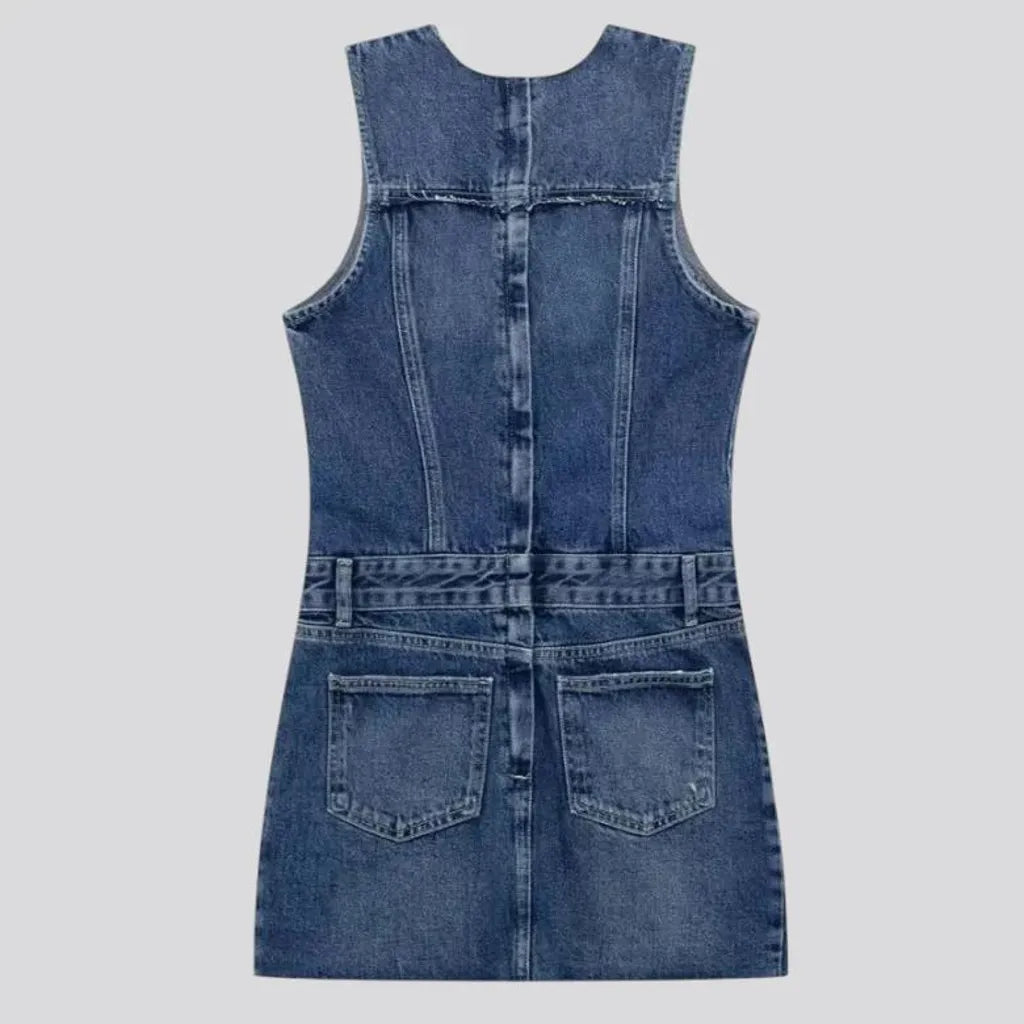 Mini casual light jean dress