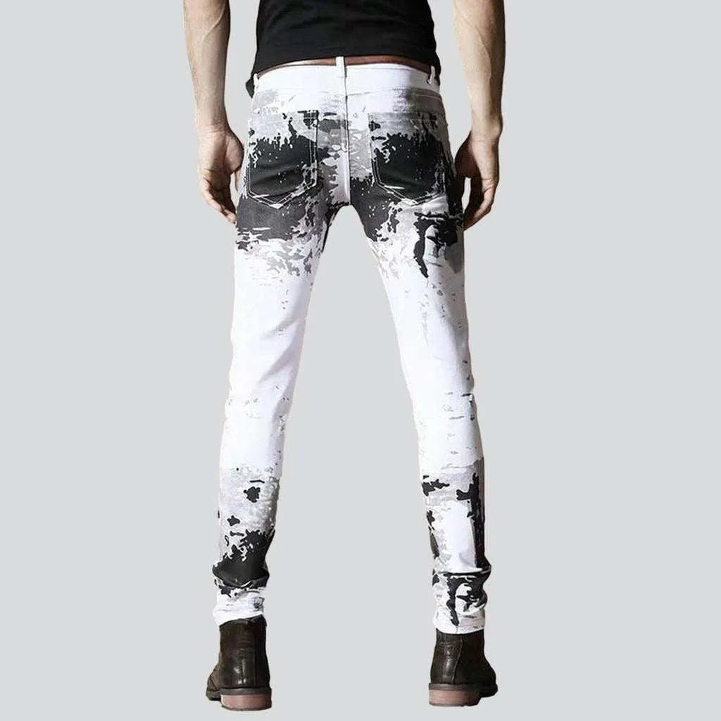 Stylish white jeans for men
