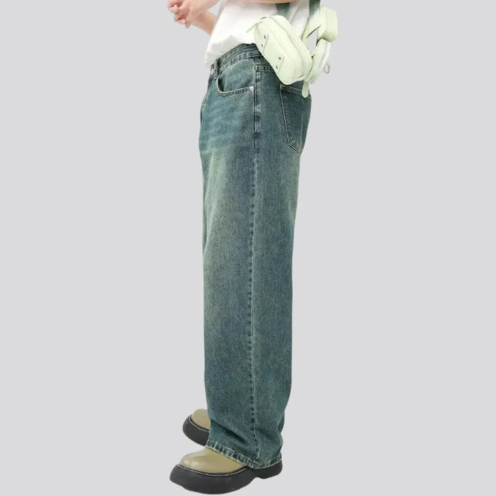 Whiskered baggy boho jeans for men