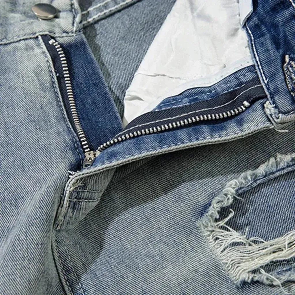 Whiskered women's sanded jeans