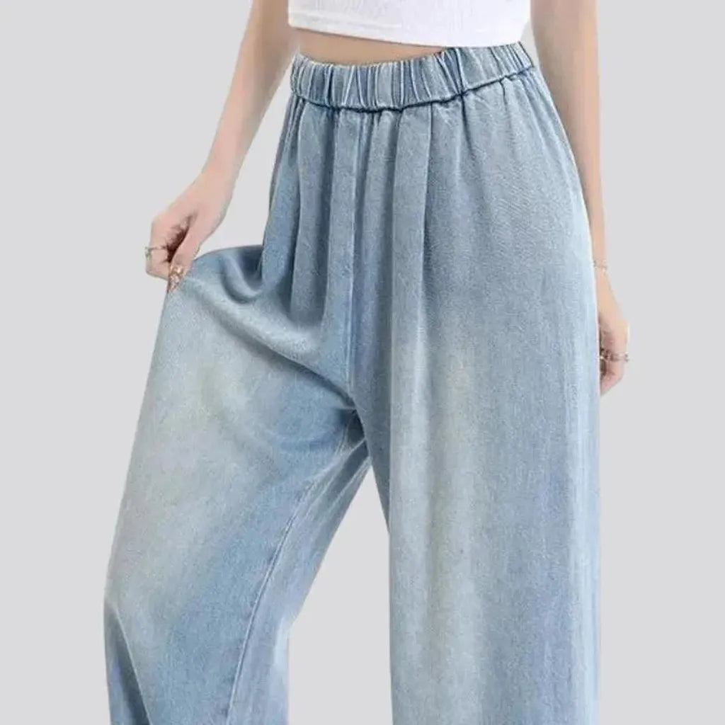 Floor-length women's soft jeans