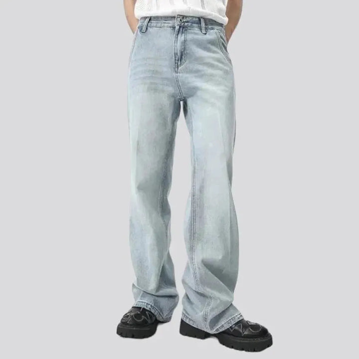 Smoothed men's high-waist jeans