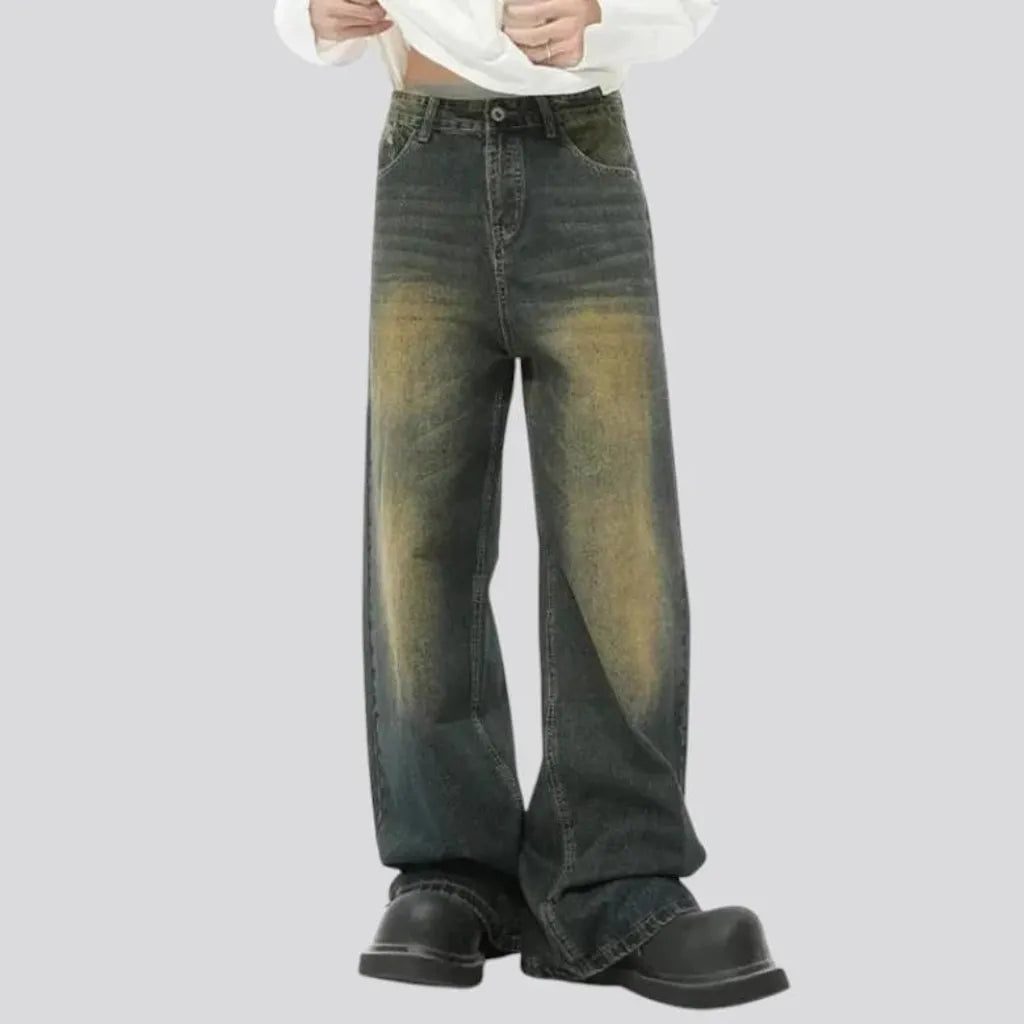 Baggy mid-waist 90s style men's jeans