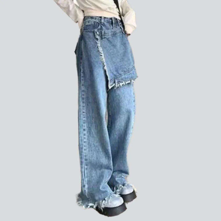 Layered baggy jeans for women