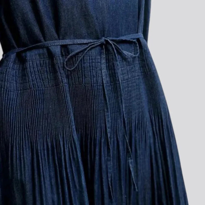 Maxi smocked waist jean dress