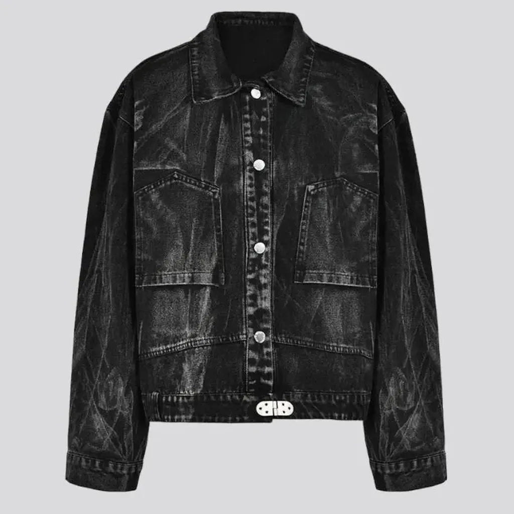 Black vintage denim jacket
 for ladies