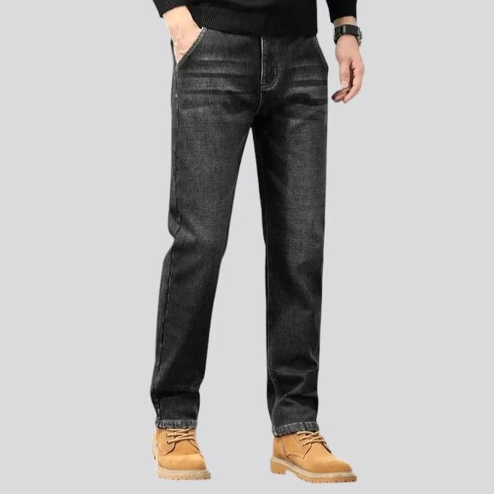 Stretchable abraded retro men's jeans