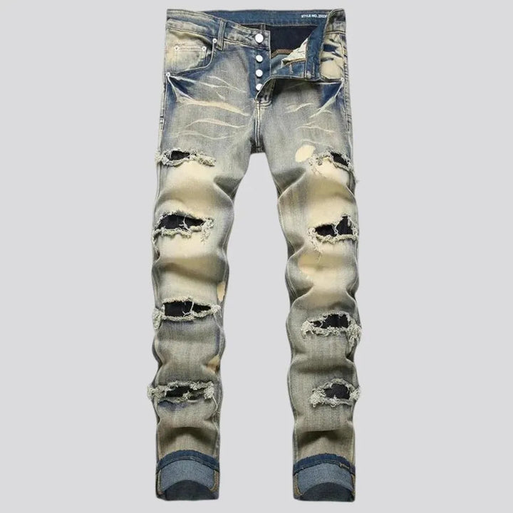 Fashion mid rise jeans for men